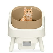 Rawrose 76L Large Multi-cat Family Automatic Cat Litter Box with Safety Protection, Mat and Trash Bags Included,  Brown