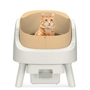 AutoScooper 11 Self Cleaning Cat Litter Box, Open Top Automatic Cat Litter Box with Safety Protection, Includes Mat And Trash Bags, Brown (Manufactured By PetPivot)