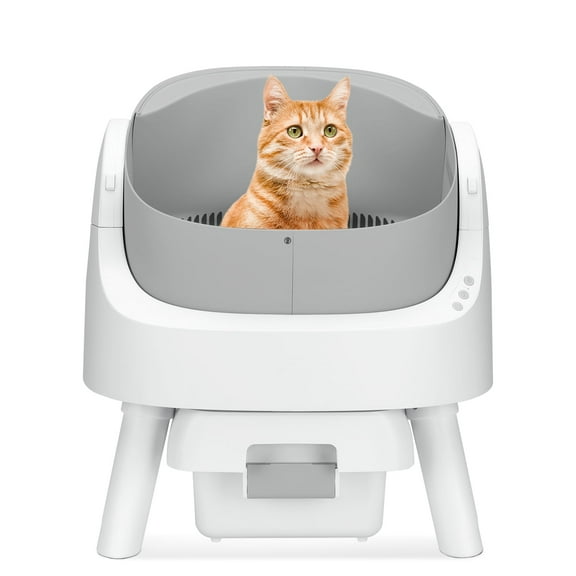 PetPivot AutoScooper11, Top-Entry Automatic Cat Litter Box Self Cleaning with Liners and Mat Included - Blue