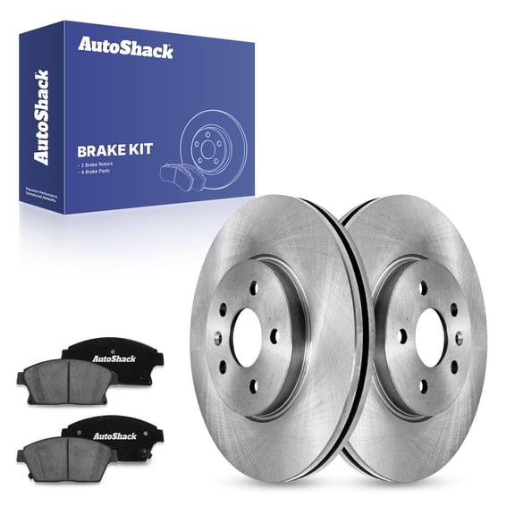 AutoShack 11.81" (300 mm) Front Vented Brake Rotors + Ceramic Brake Pads | Replacement for 2013-2017 Chevrolet Trax | 6-PC Brake Kit