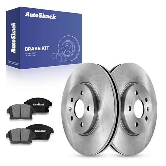 AutoShack 11.81" (300 mm) Front Vented Brake Rotors + Premium Ceramic Brake Pads | Replacement for 2013-2017 Chevrolet Trax | 6-PC Brake Kit
