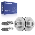 thumbnail image 1 of AutoShack Rear Vented Brake Rotors + Ceramic Pads 6-PC Brake Kit Replacement for 2017-2026 Tesla 3 12.60" (320 mm), 1 of 5