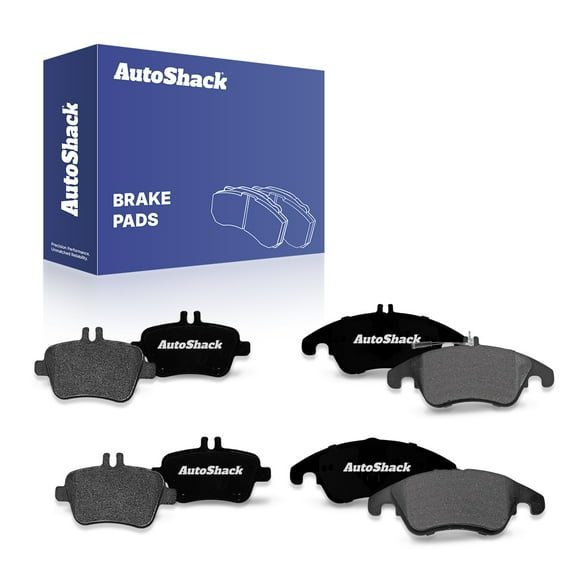 AutoShack Front & Rear Ceramic Brake Pad Set for Mercedes-Benz, SLK250 2012-2015 SLK350 2012-2016 SLC300 2017-2019, RWD L4 1.8L 2.0L V6 3.5L