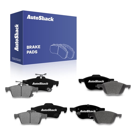 AutoShack Front & Rear Ceramic Brake Pad Set for Ford, Focus 2012-2018 EcoSport 2018-2022 C-Max 2013-2018, FWD AWD L3 1.0L L4 2.0L