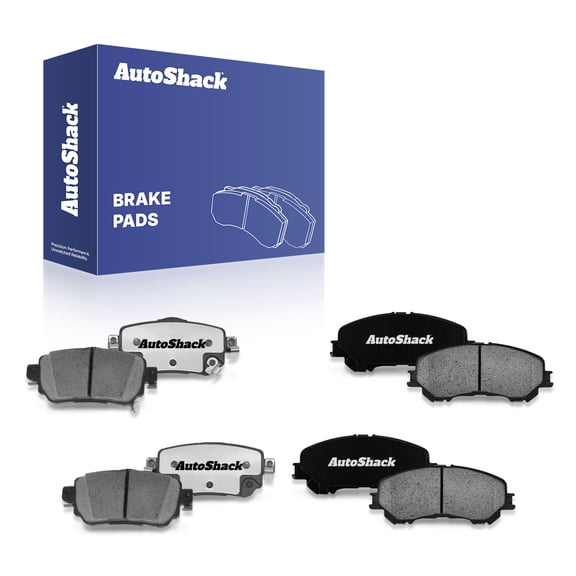 AutoShack Front & Rear Ceramic Brake Pad Set for Nissan, Rogue 2017-2020 Rogue Sport 2019-2022 Qashqai 2019, AWD FWD L4 2.0L 2.5L