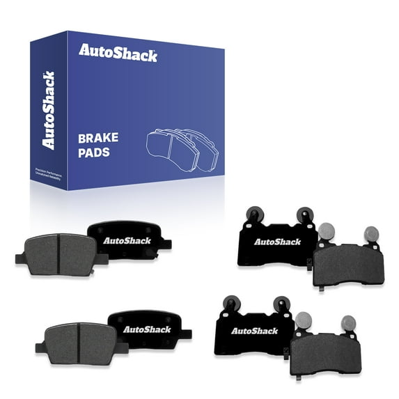 AutoShack Front & Rear Premium Ceramic Brake Pad Set for Chevrolet, Camaro 2021, RWD V8 6.2L
