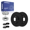 thumbnail image 1 of AutoShack Front Vented Drilled & Slotted E-Coated Brake Rotors Black Finish + Premium Ceramic Pads + Calipers 8-PC Brake Kit Replacement for 2011-2013 Kia Sorento NightGuard 11.81" (299.9 mm), 1 of 4