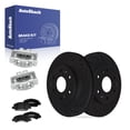 thumbnail image 1 of AutoShack Front Brake Rotors, Ceramic Pads & Calipers for Chevrolet, Silverado 1500 2008-2018 - E-Coated Drilled & Slotted - Black Finish - NightGuard - 12.99" (329.9 mm), 6-Lug, 1 of 5