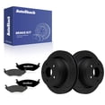 thumbnail image 1 of AutoShack Rear Vented Drilled & Slotted E-Coated Brake Rotors Black Finish + Premium Ceramic Pads 6-PC Brake Kit Replacement for 2011-2018 Ram 1500 2005-2009 Dodge Durango NightGuard 13.87" (352 mm), 1 of 5