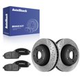 thumbnail image 1 of AutoShack 12.91" (328 mm) Front Vented Drilled & Slotted Brake Rotors E-Coated + Premium Ceramic Brake Pads | Replacement for 2005-2010 Jeep Grand Cherokee | 6-PC Brake Kit | ShadowGuard, 1 of 5