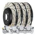 thumbnail image 1 of AutoShack Black Hat Drilled and Slotted Brake Rotors with Calipers Front and Rear Replacement for 2006-2011 Dodge Charger 3.5L 3.6L V6 RWD BRK030849314, 1 of 6