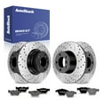 thumbnail image 1 of AutoShack Front & Rear Brake Rotors & Premium Pads for BMW, 328i 2010-2013 323i 2010-2011, RWD L6 2.5L 3.0L - E-Coated Drilled & Slotted - ShadowGuard, 1 of 4