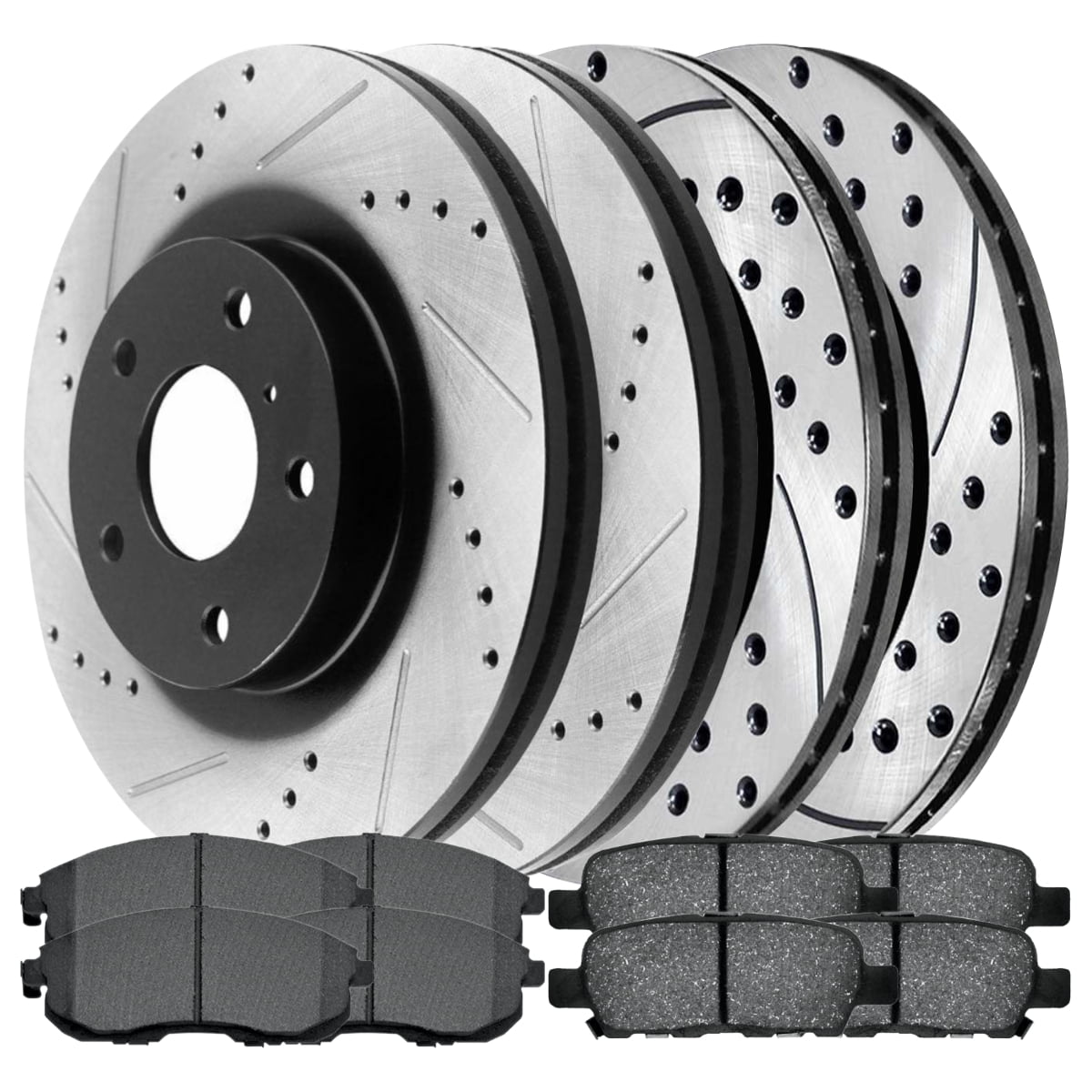 Front And Rear Brake Pad And Rotor Kit - 2005-2012 Acura RL