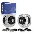 thumbnail image 1 of AutoShack Front & Rear Brake Rotors & Premium Pads for Chevrolet, Impala 2006-2010 Monte Carlo 2006-2007, FWD V6 3.5L 3.9L V8 5.3L - E-Coated Drilled & Slotted - ShadowGuard, 1 of 5