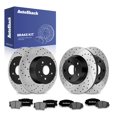 thumbnail image 1 of AutoShack Front Vented & Rear Solid Drilled & Slotted E-Coated Brake Rotors + Premium Ceramic Pads 12-PC Brake Kit Replacement for 2006-2018 Toyota RAV4 ShadowGuard, 1 of 4