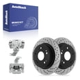 thumbnail image 1 of AutoShack Rear Solid Drilled & Slotted E-Coated Brake Rotors + Calipers 4-PC Brake Kit Replacement for 2008-2012 Honda Accord 2009-2014 Acura TSX ShadowGuard 11.1" (282 mm), 1 of 5