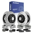 thumbnail image 1 of AutoShack Front & Rear Brake Rotors, Ceramic Pads & Calipers for Dodge, Challenger 2010, RWD V6 3.5L - E-Coated Drilled & Slotted - ShadowGuard, 1 of 5