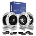 thumbnail image 1 of AutoShack Front Vented & Rear Vented Drilled & Slotted E-Coated Brake Rotors + Ceramic Pads + Calipers 16-PC Brake Kit Replacement for 2012-2013 Dodge Challenger ShadowGuard, 1 of 4