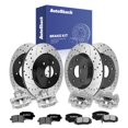 thumbnail image 1 of AutoShack Front & Rear Drilled & Slotted Brake Rotors Ceramic Brake Pads Calipers | Replacement for 2016 Chevrolet Malibu Limited 2.5L FWD | E-Coated | 16-PC Brake Kit | ShadowGuard, 1 of 4