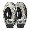 thumbnail image 1 of AutoShack Front Drilled & Slotted Brake Rotors Ceramic Brake Pads Calipers | Replacement for Kia Forte Koup 2015-2016 Forte5 2014 2016 Hyundai Veloster | E-Coated | 8-PC Brake Kit | ShadowGuard, 1 of 6