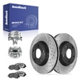 thumbnail image 1 of AutoShack Front Vented Drilled & Slotted E-Coated Brake Rotors + Ceramic Pads + Calipers 8-PC Brake Kit Replacement for 2007-2020 Mitsubishi Outlander ShadowGuard 11.57" (294 mm), 1 of 5