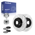 thumbnail image 1 of AutoShack Front Brake Rotors, Ceramic Pads & Calipers for Toyota, Corolla 2009-2019 Matrix 2009-2014, FWD L4 1.8L 2.4L - E-Coated Drilled & Slotted - ShadowGuard - 10.83" (275 mm), 5-Lug, 1 of 5