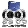 thumbnail image 1 of AutoShack Front Vented & Rear Vented Drilled & Slotted E-Coated Brake Rotors + Ceramic Pads + Calipers 16-PC Brake Kit Replacement for 2003-2005 Toyota 4Runner ShadowGuard, 1 of 5