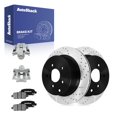 thumbnail image 1 of AutoShack Rear Drilled & Slotted Brake Rotors Ceramic Brake Pads Calipers | Replacement for 2009-2010 INFINITI FX35 3.5L V6 AWD RWD | E-Coated | 8-PC Brake Kit | ShadowGuard, 1 of 5