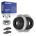 thumbnail image 1 of AutoShack Rear Brake Rotors, Ceramic Pads & Calipers for Chevrolet, Trailblazer 2002-2009, 4WD AWD RWD L6 4.2L V8 5.3L 6.0L - E-Coated Drilled & Slotted - ShadowGuard - 12.8" (325 mm), 6-Lug, 1 of 5