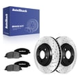 thumbnail image 1 of AutoShack Front Vented Drilled & Slotted E-Coated Brake Rotors + Ceramic Pads 6-PC Brake Kit Replacement for 2005-2010 Ford Mustang ShadowGuard 12.45" (316.2 mm), 1 of 5