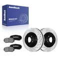 thumbnail image 1 of AutoShack Front Vented Drilled & Slotted E-Coated Brake Rotors + Ceramic Pads 6-PC Brake Kit Replacement for 2007-2014 Ford Edge 2007-2015 Lincoln MKX ShadowGuard 12.6" (320 mm), 1 of 5