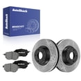 thumbnail image 1 of AutoShack Front Vented Drilled & Slotted E-Coated Brake Rotors + Ceramic Pads 6-PC Brake Kit Replacement for 2009-2011 Nissan Murano ShadowGuard 12.59" (319.7 mm), 1 of 5