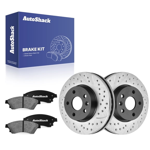 AutoShack Front Brake Rotors & Ceramic Pads for Chevrolet, Cruze 2011-2015 Sonic 2012-2017 Cruze Limited 2016, FWD L4 1.4L 1.8L - E-Coated Drilled & Slotted - ShadowGuard - 10.87" (276 mm), 5-Lug