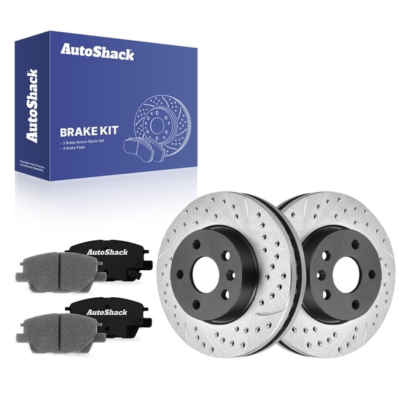 AutoShack Front Vented E-Coated Rotors 10.87" (276 mm) & Ceramic Pads, Compatible with Chevrolet Cruze 2016-2019 FWD 1.4L 1.6L