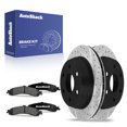 thumbnail image 1 of AutoShack Rear Drilled & Slotted Brake Rotors Ceramic Brake Pads | Replacement for GMC Sierra 1500 Yukon XL 1500 Chevrolet Suburban 1500 Tahoe 4WD RWD | E-Coated | 6-PC Brake Kit | ShadowGuard, 1 of 6