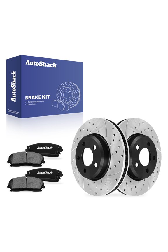 Front Brake Rotors & Ceramic Pads for Dodge & Chrysler, Charger 2006-2023 300 2005-2023, RWD AWD V6 2.7L 3.5L 3.6L - E-Coated Drilled & Slotted - ShadowGuard - 12.6" (320 mm), 5-Lug
