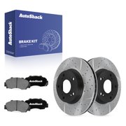 AutoShack Front Brake Rotors & Ceramic Pads for Honda & Acura, CR-V 1997-2001 Integra 1997-1998, 2000-2001, FWD 4WD L4 1.8L 2.0L - E-Coated Drilled & Slotted - ShadowGuard - 11.07 281.3 mm, 5-Lug