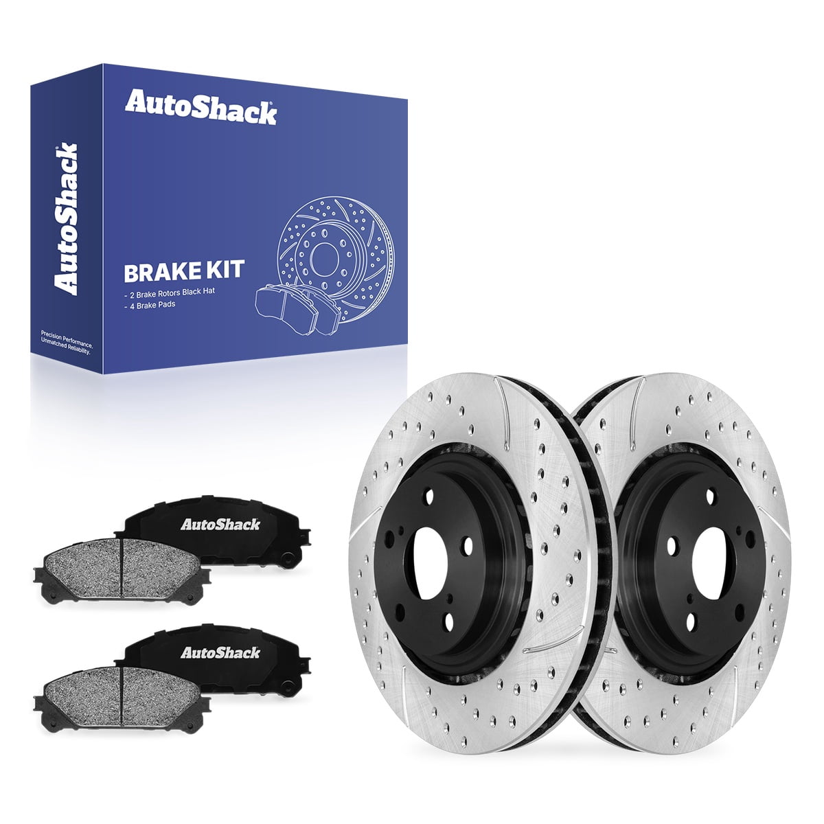 AutoShack Front Brake Rotors & Ceramic Pads for Toyota, Highlander 2008-2019 Sienna 2011-2020, AWD FWD L4 2.7L V6 3.3L 3.5L - E-Coated Drilled & Slotted - ShadowGuard - 12.91" (328 mm), 5-Lug