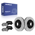 thumbnail image 1 of AutoShack Front Brake Rotors & Ceramic Pads for Chevrolet, Malibu 2004-2012, FWD L4 2.2L 2.4L V6 3.5L 3.6L 3.9L - E-Coated Drilled & Slotted - ShadowGuard - 11.65" (295.8 mm), 5-Lug, 1 of 5