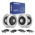 thumbnail image 1 of AutoShack Front & Rear Brake Rotors & Ceramic Pads for Ford & Lincoln, Expedition 2003-2006 Navigator 2003-2006, 4WD RWD V8 4.6L 5.4L - E-Coated Drilled & Slotted - ShadowGuard, 1 of 5