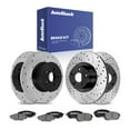 thumbnail image 1 of AutoShack Front Vented & Rear Solid Drilled & Slotted E-Coated Brake Rotors + Ceramic Pads 12-PC Brake Kit Replacement for 2005-2009 Subaru Outback 2006-2009 Subaru Legacy ShadowGuard, 1 of 5