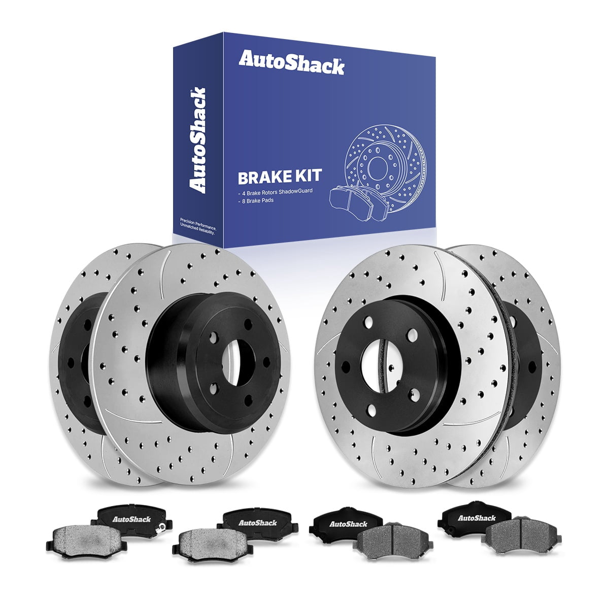 Padded Rotor AutoShack Performance Brake Rotors & Ceramic Pads Kit for 2007-2018 ...