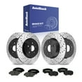 thumbnail image 1 of AutoShack Front Vented & Rear Vented Drilled & Slotted E-Coated Brake Rotors + Ceramic Pads 12-PC Brake Kit Replacement for 2010-2015 Chevrolet Camaro ShadowGuard, 1 of 5