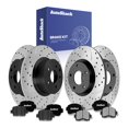 thumbnail image 1 of AutoShack Front & Rear Brake Rotors & Ceramic Pads for Nissan, Altima 2013-2023, AWD FWD L4 2.0L 2.5L V6 3.5L - E-Coated Drilled & Slotted - ShadowGuard, 1 of 5