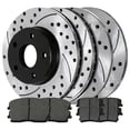 thumbnail image 1 of AutoShack Front & Rear Drilled & Slotted Brake Rotors Ceramic Brake Pads | Replacement for Chrysler 300 Dodge Challenger Magnum 2006-2016 Charger RWD | E-Coated | 12-PC Brake Kit | ShadowGuard, 1 of 6