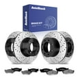 thumbnail image 1 of AutoShack Front Vented & Rear Vented Drilled & Slotted E-Coated Brake Rotors + Ceramic Pads 12-PC Brake Kit Replacement for 2006-2008 Dodge Ram 1500 2003-2008 Dodge Ram 2500 ShadowGuard, 1 of 5