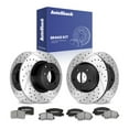thumbnail image 1 of AutoShack Front Vented & Rear Solid Drilled & Slotted E-Coated Brake Rotors + Ceramic Pads 12-PC Brake Kit Replacement for 2010-2017 Jeep Patriot 2007-2017 Jeep Compass ShadowGuard, 1 of 5