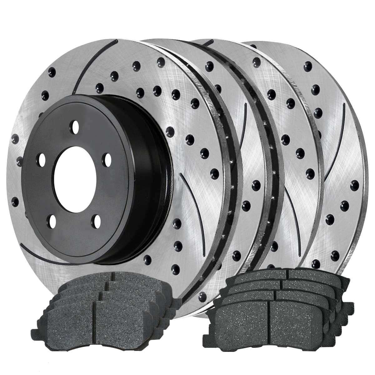 Front &amp; Rear Disc Brake Rotors &amp; Pads For Chrysler Sebring, Dodge Stratus 01-06