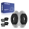 thumbnail image 2 of DAMAIAUTOMALL 345mm/320mm Slotted & Drilled Brake Kit – Front & Rear Rotors + Ceramic Pads For Dodge Charger/Challenger/Magnum 2 of 6