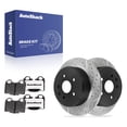 thumbnail image 1 of AutoShack Rear Solid Drilled & Slotted E-Coated Brake Rotors + Ceramic Pads 6-PC Brake Kit Replacement for 2002-2010 Lexus SC430 1998-2005 Lexus GS300 ShadowGuard 12.09" (307 mm), 1 of 5